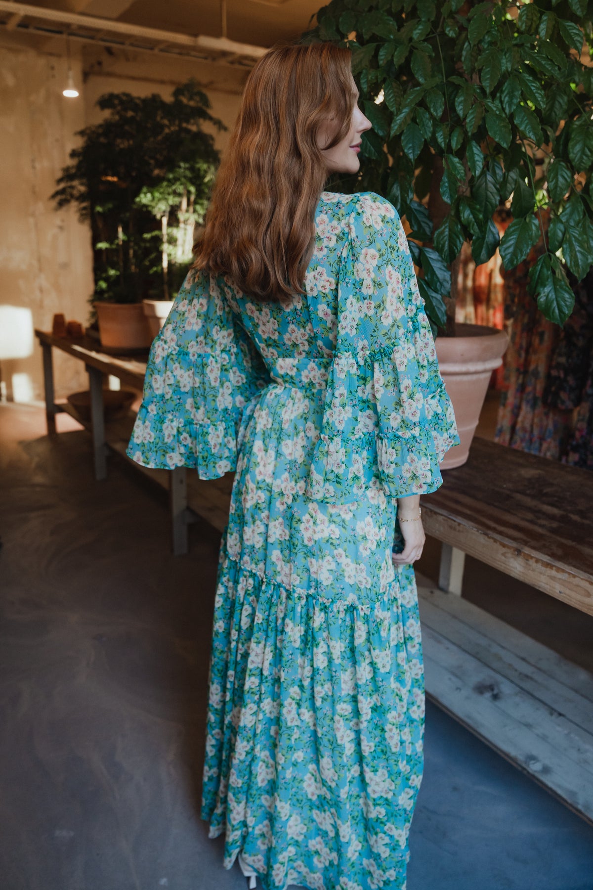 Chiffon V-Neck Dress - New York Blossom