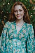 Chiffon V-Neck Dress - New York Blossom