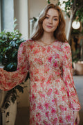 Georgette Open Back Dress - Pink Blossom
