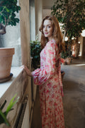 Georgette Open Back Dress - Pink Blossom