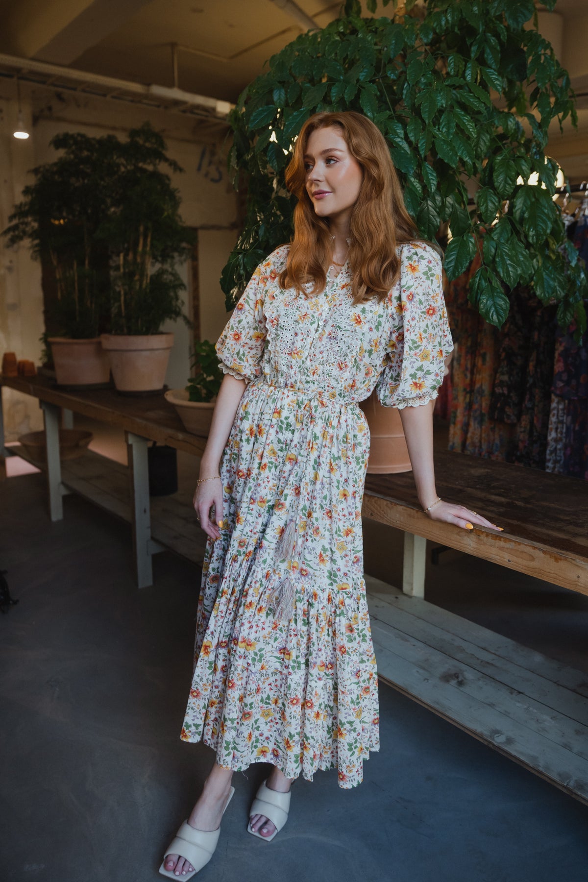 Cotton Slub Midi Dress - Delightful