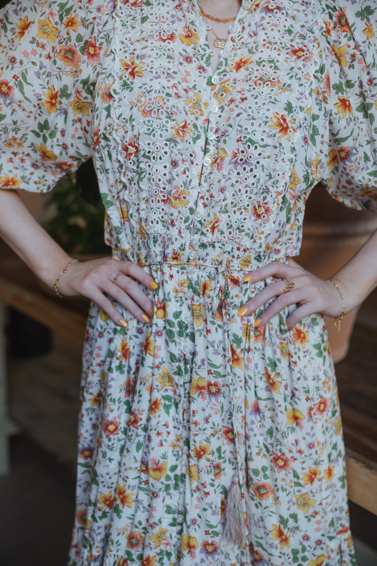 Cotton Slub Midi Dress - Delightful