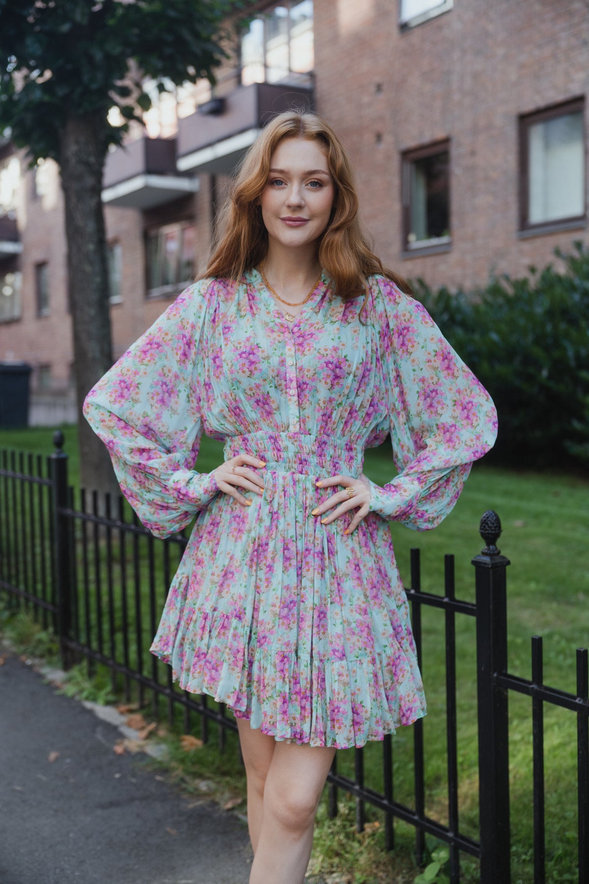 Georgette Mini Dress - Summer Flowers