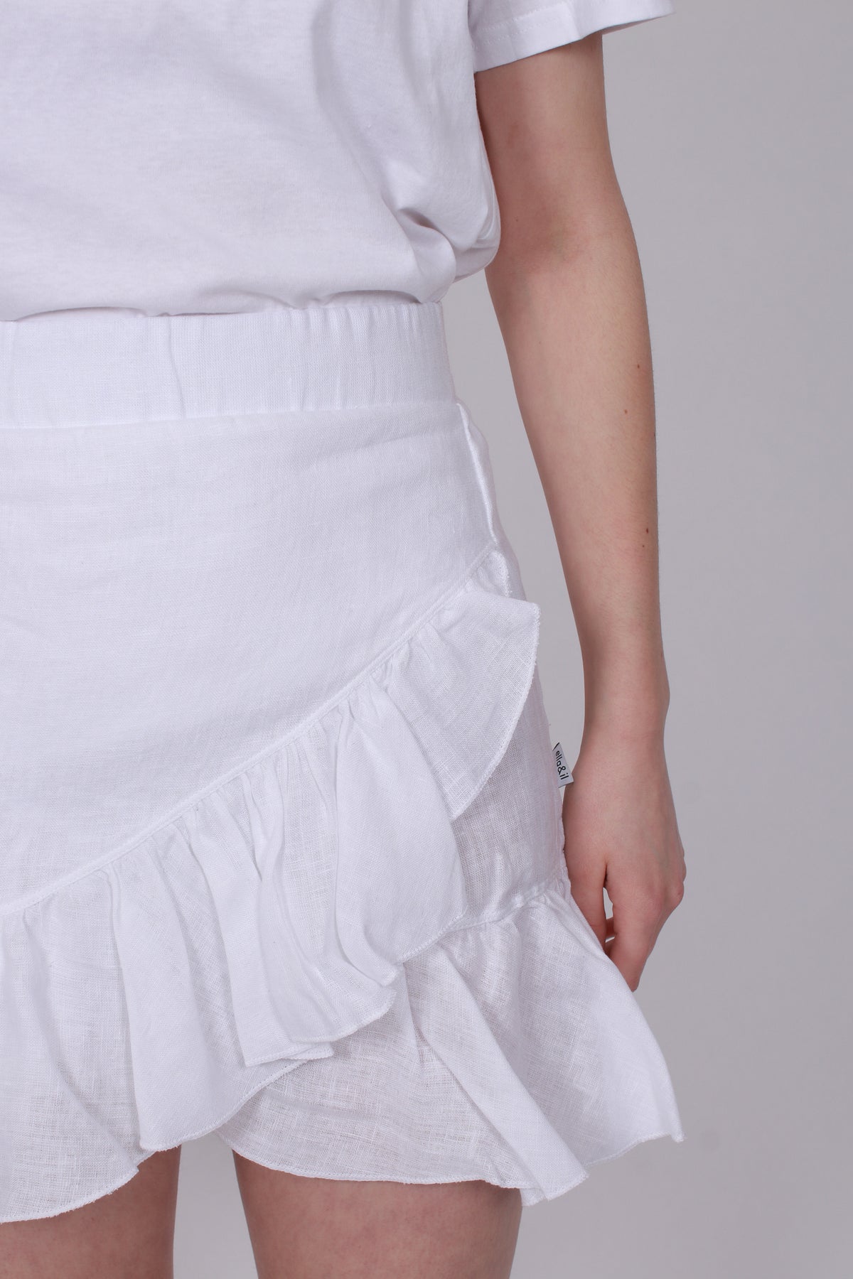 Julli Linen Skirt - White - Ella & il - Skjørt - VILLOID.no