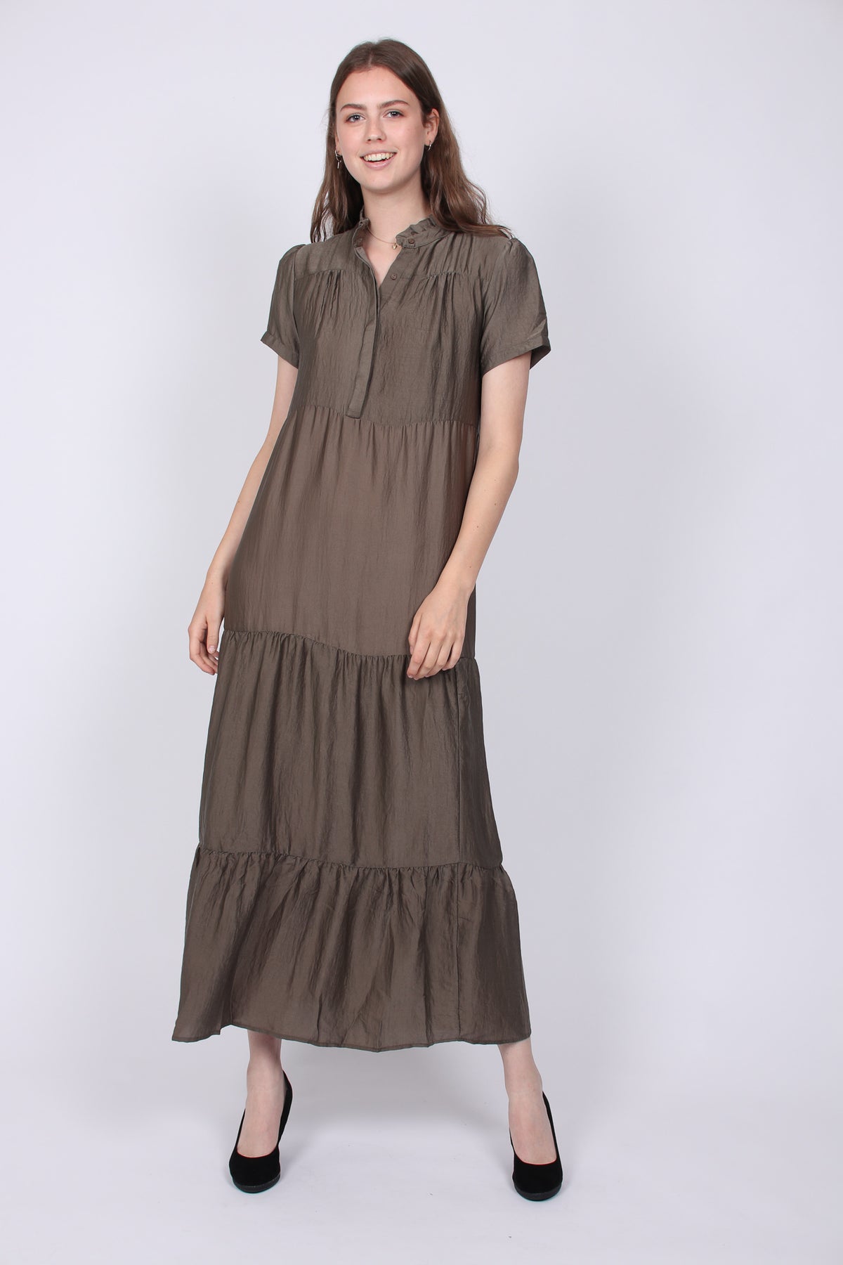 Zoey Dress - Dusty Army - Neo Noir - Kjoler - VILLOID.no