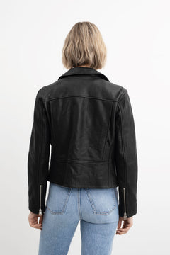 Calie Soft Leather Jacket - Black