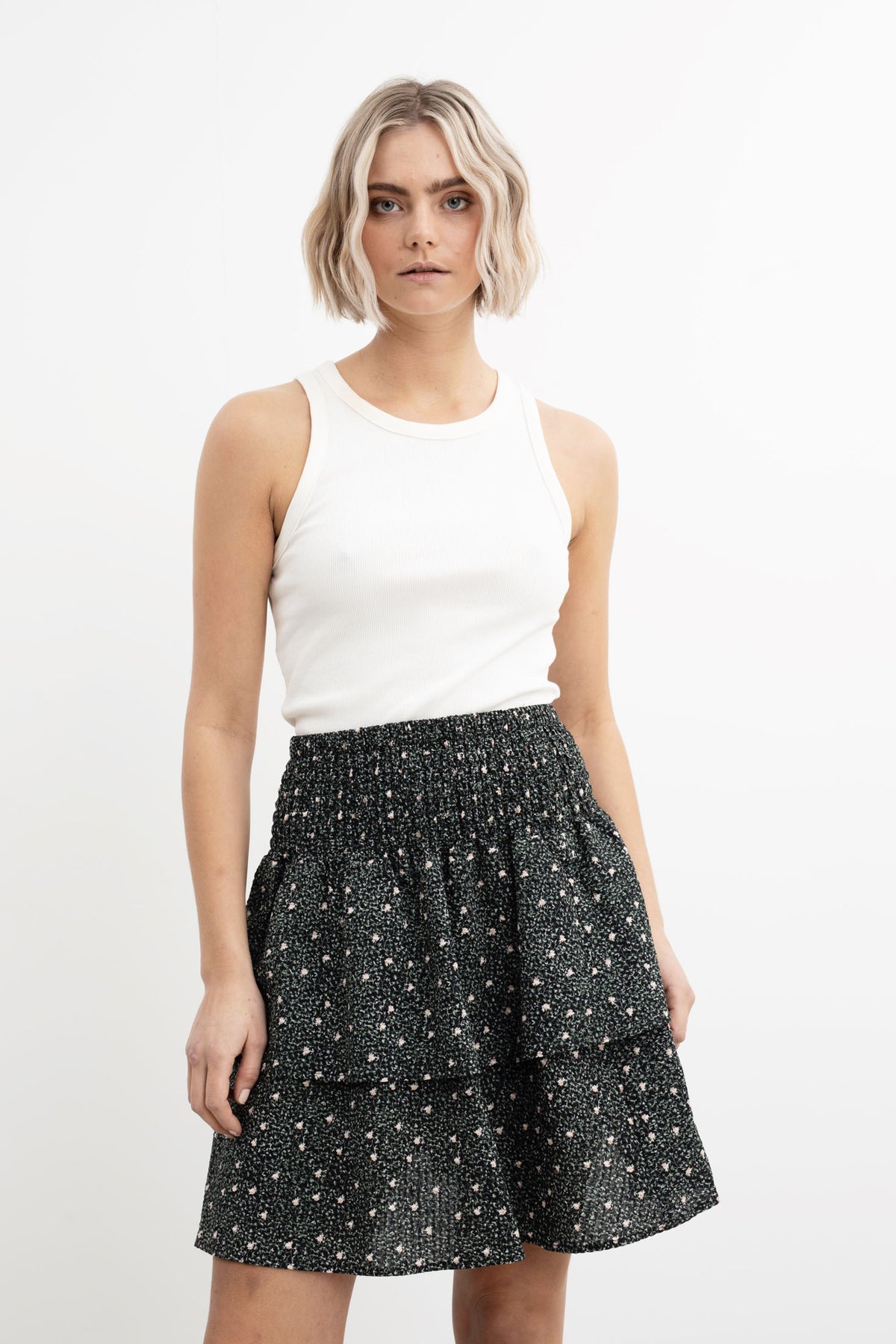 Christina Crepe Skirt - Black Amber