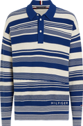 Crafted Stripe Ls Polo - Ultra Blue/ Weathered White