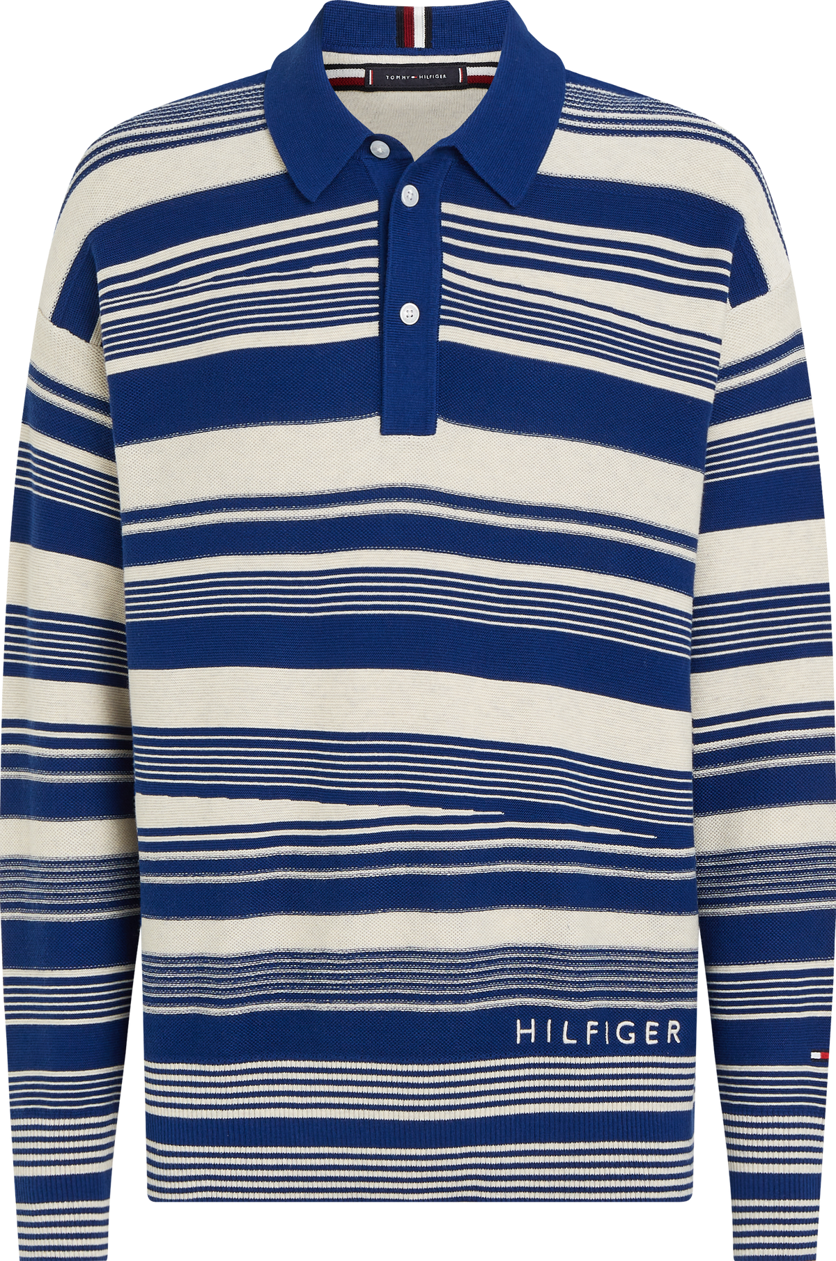 Crafted Stripe Ls Polo - Ultra Blue/ Weathered White