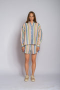 Campbell Linen Multi - Apricot Combo