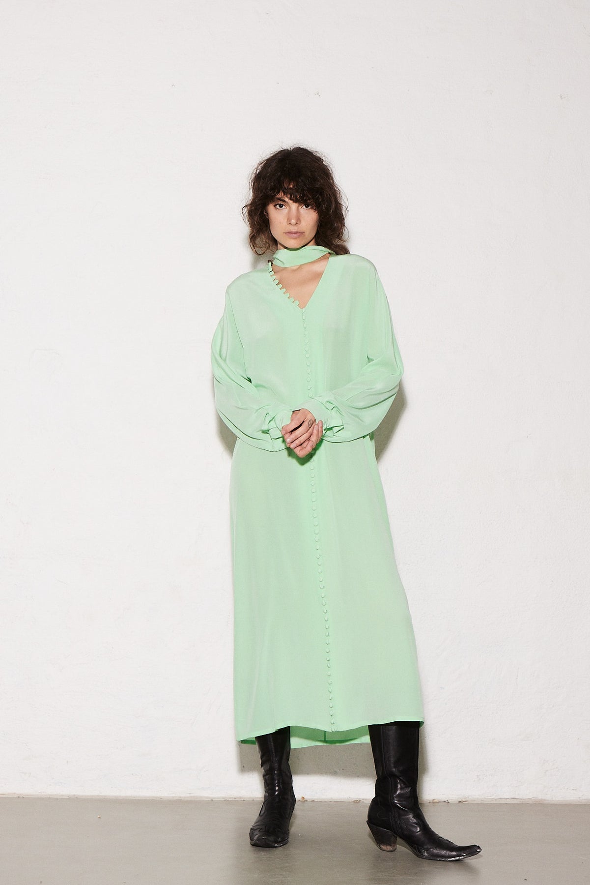 Cannes Dress - Green Ash