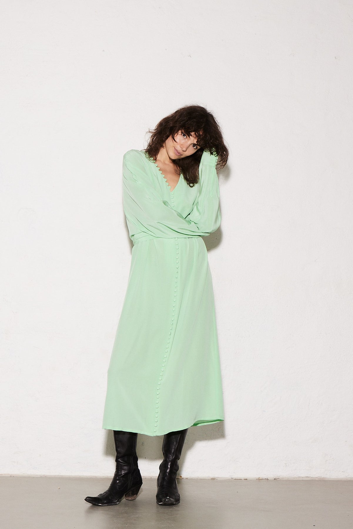 Cannes Dress - Green Ash