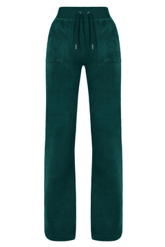 Del Ray Classic Velour Pant Pocket - Rain Forest