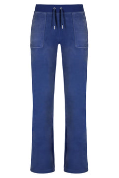 Del Ray Classic Velour Pant Pocket - Grey Blue