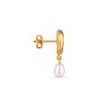 Drippy Earstud With Pearl Pendant - Gold