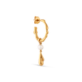 Drippy Hoop With Pearl Drop - Gold