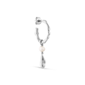 Drippy Hoop With Pearl Drop - Silver