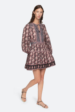 Donna Print Long Sleeve Dress - Multi