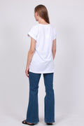 Alva Plain Tee - White - Moss Copenhagen - T-skjorter & Topper - VILLOID.no
