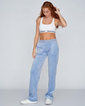 Del Ray Classic Velour Pant Pocket - Della Robia Blue
