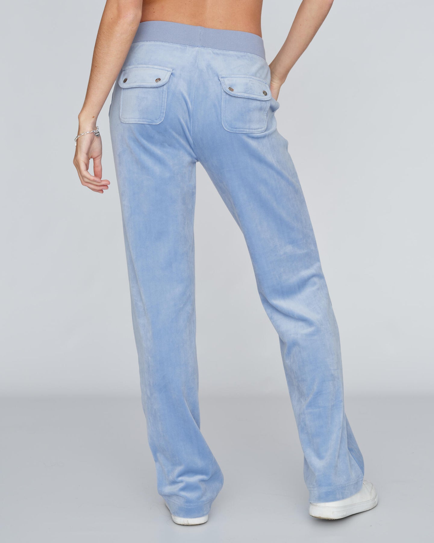 Del Ray Classic Velour Pant Pocket - Della Robia Blue