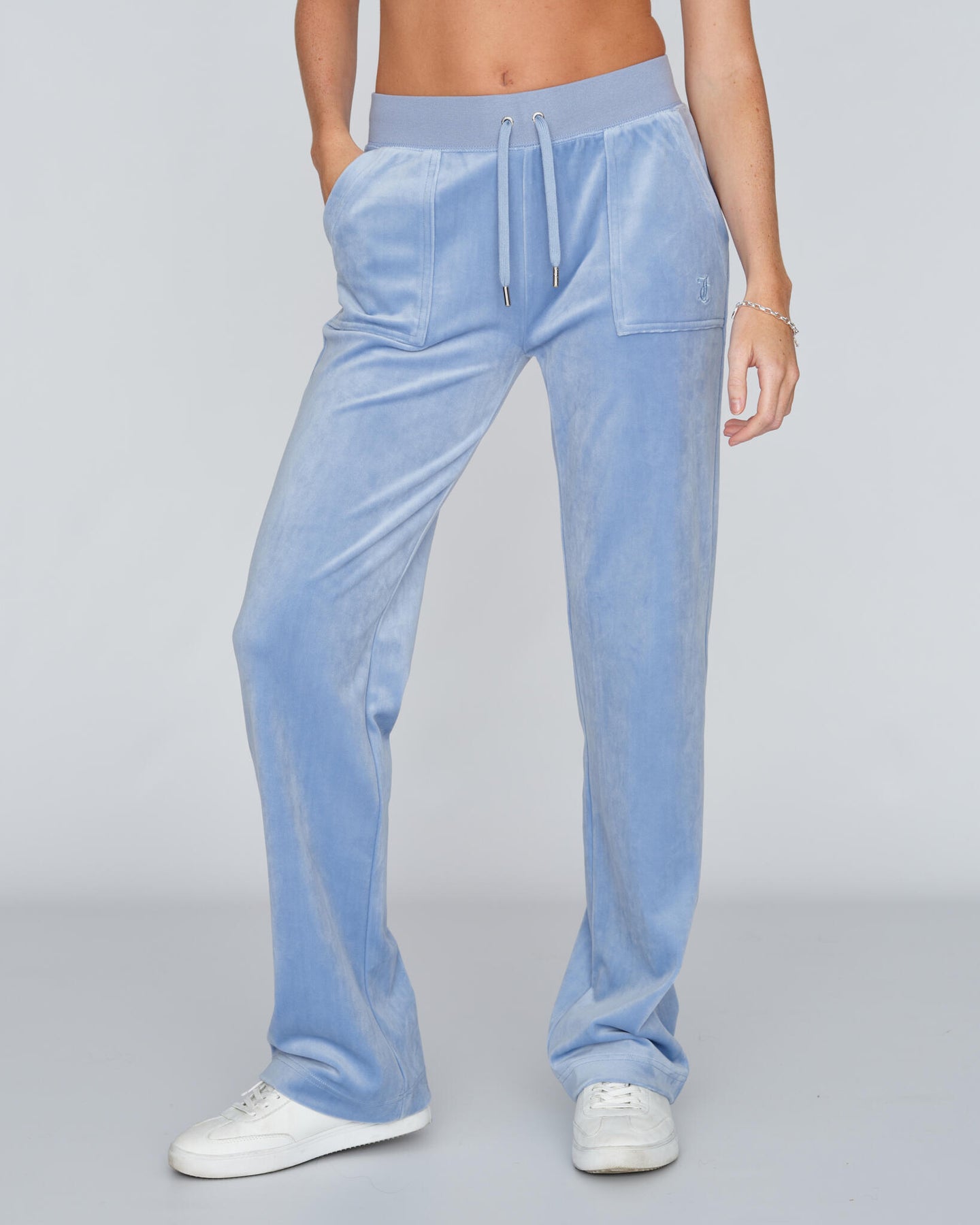 Del Ray Classic Velour Pant Pocket - Della Robia Blue