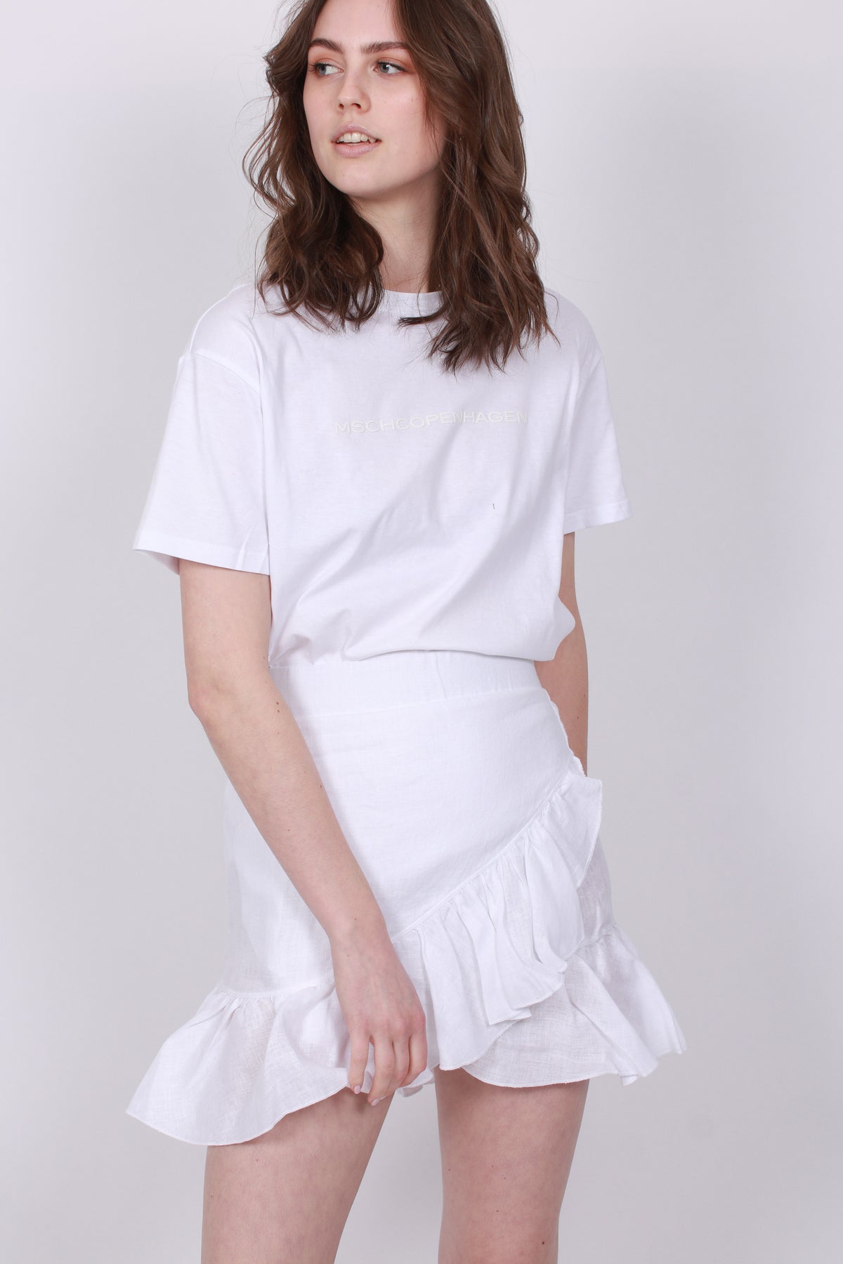 Julli Linen Skirt - White - Ella & il - Skjørt - VILLOID.no