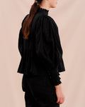 Cotton Slub Blouse - Black
