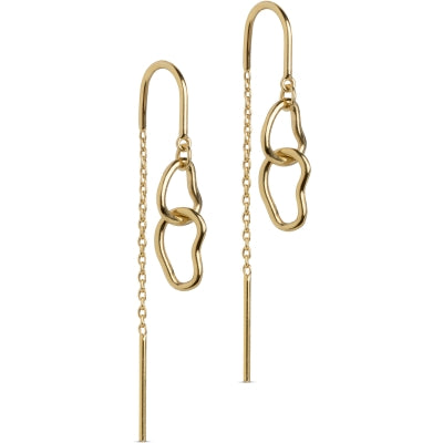 Organic Double Circle Örhängen - Guld