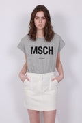 Alva MSCH STD Tee - LGM/Black - Moss Copenhagen - T-skjorter & Topper - VILLOID.no