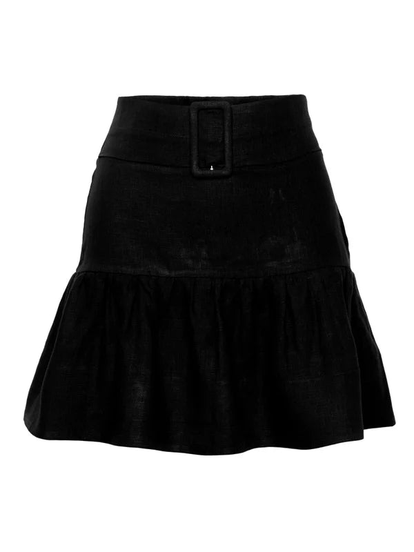 Julie Linen Skirt - Svart