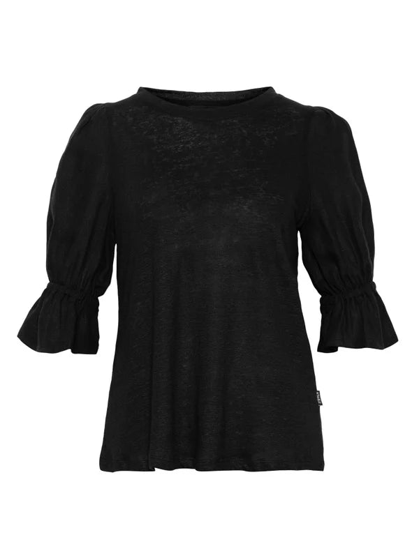 Janna Linen Top - Svart