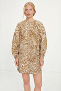 Aram Short Dress Aop - Mountain Zebra