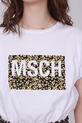 Alva MSCH STD Tee - White/Celina - Moss Copenhagen - T-skjorter & Topper - VILLOID.no