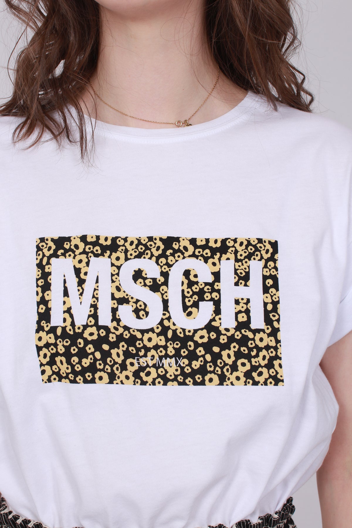 Alva MSCH STD Tee - White/Celina - Moss Copenhagen - T-skjorter & Topper - VILLOID.no