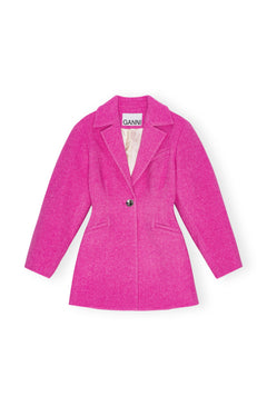 Twill Wool Suiting Fitted Blazer - Fiji Flower