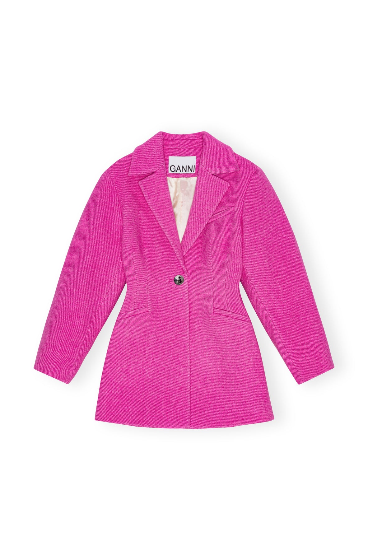 Twill Wool Suiting Fitted Blazer - Fiji Flower