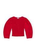 Cotton Poplin Smock Blouse - Racing Red