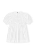 Cotton Poplin Tie String Mini Dress - Bright White