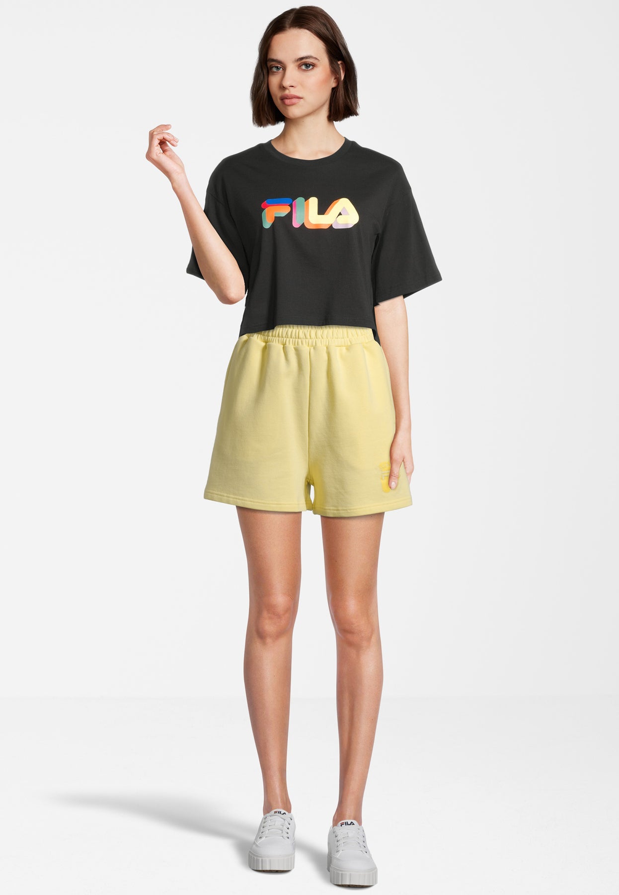 Beuna Cropped Graphic Tee - Black