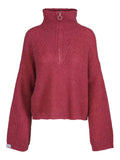 Florie Zip Knit - Teaberry