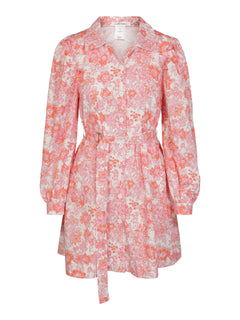 Forever Button Dress - Red Vintage Flower