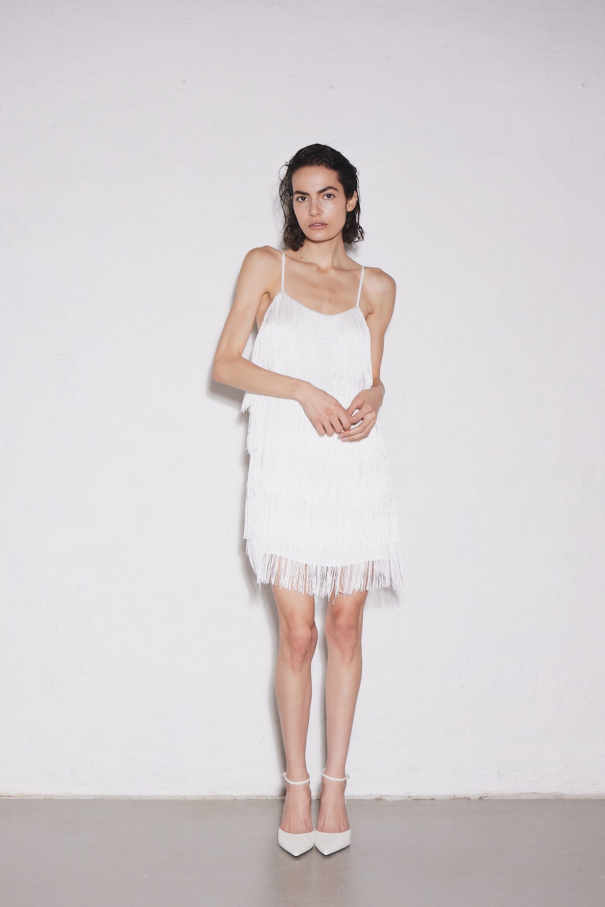 Fringe Dress - White