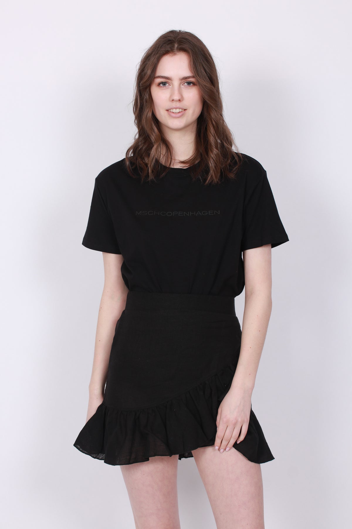 Julli Linen Skirt - Black - Ella & il - Skjørt - VILLOID.no
