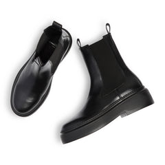 June Chelsea - Black Leather / Black Sole