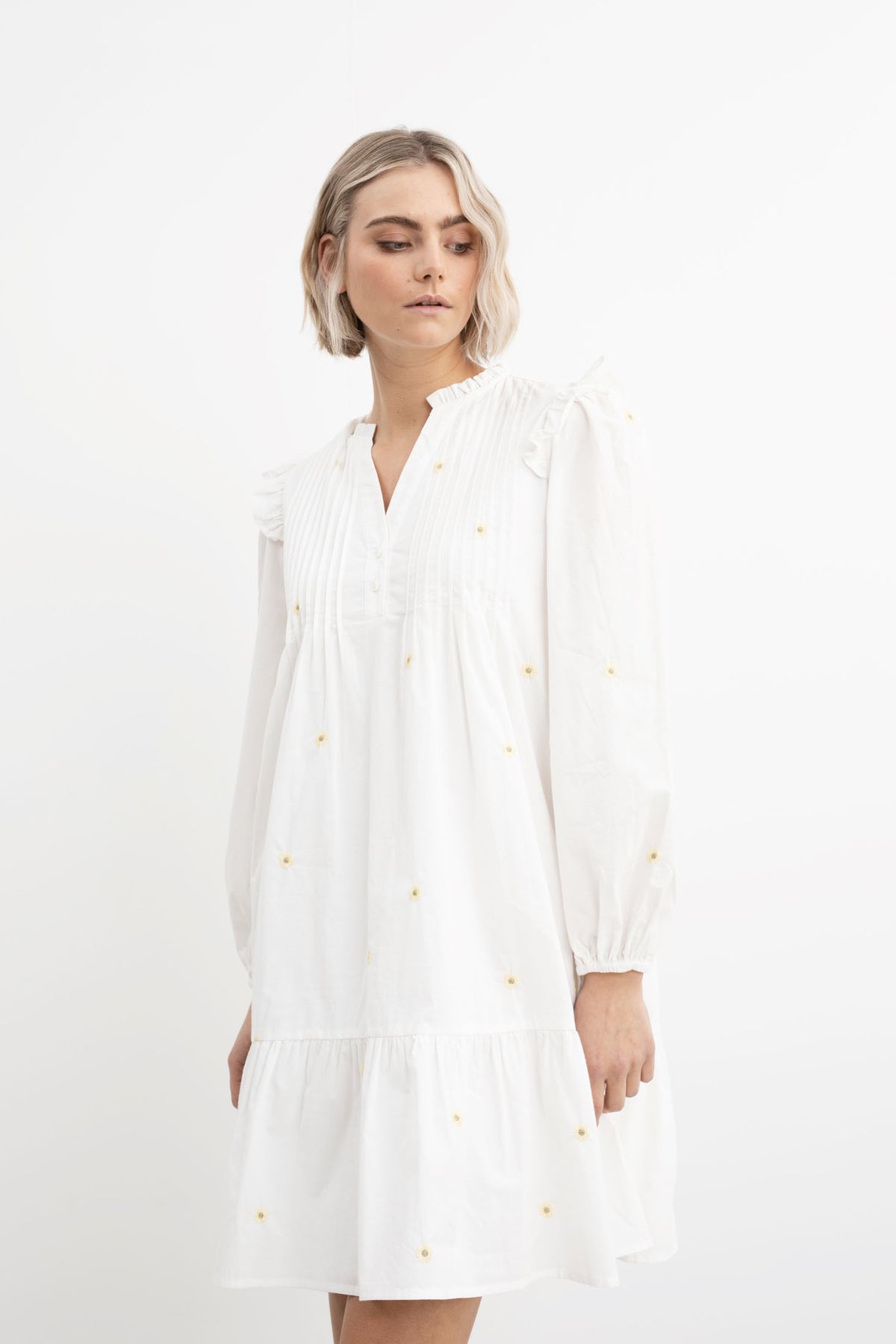 Granada Dress - Embroidered Sunflower