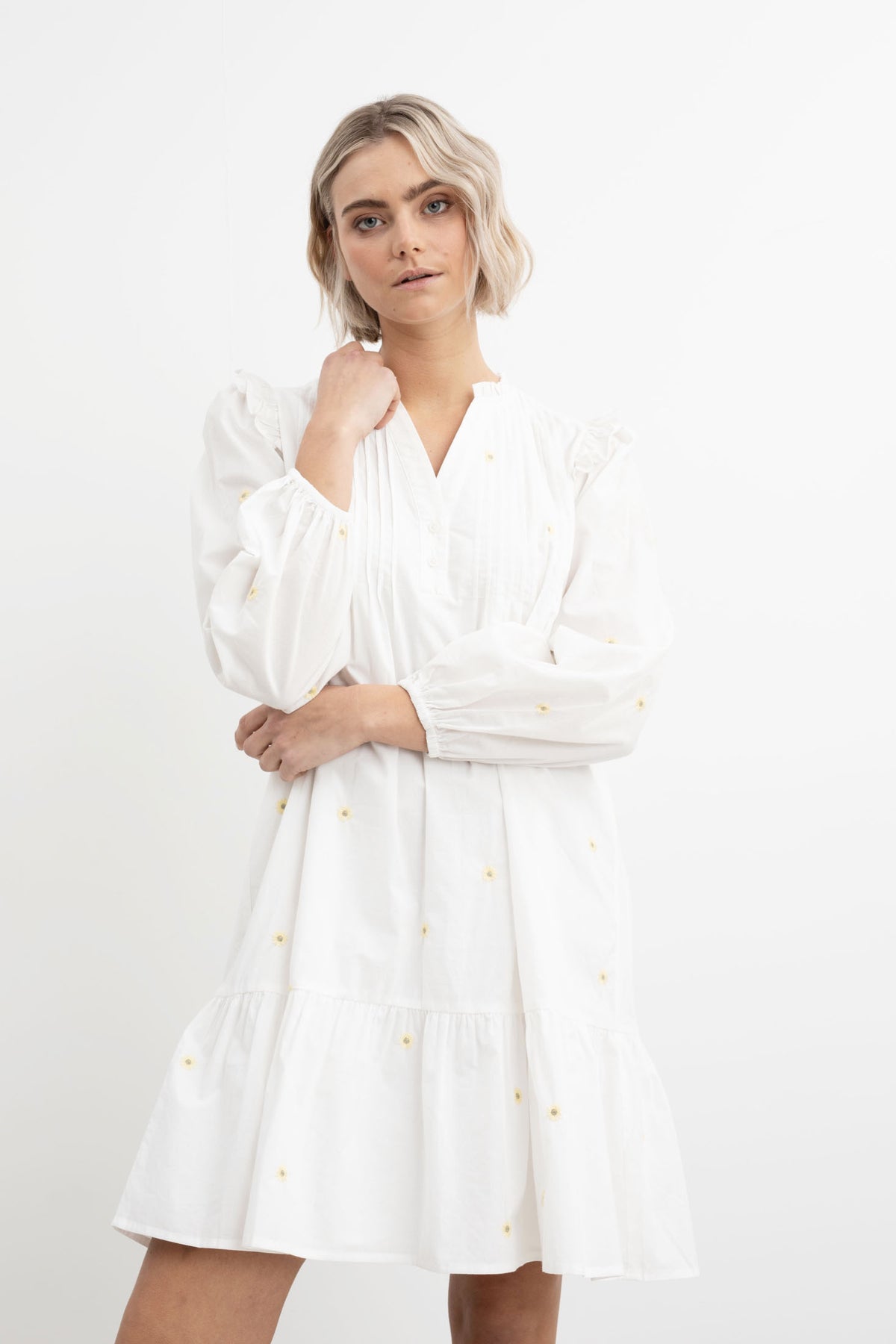 Granada Dress - Embroidered Sunflower