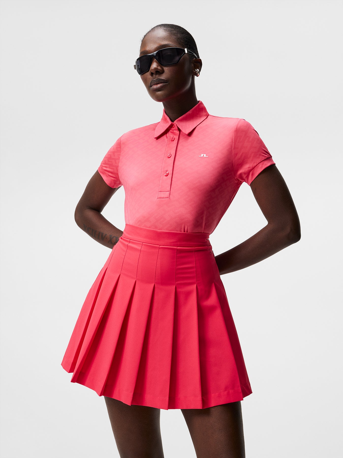 Alaya Jacquard Golf Polo - Azalea