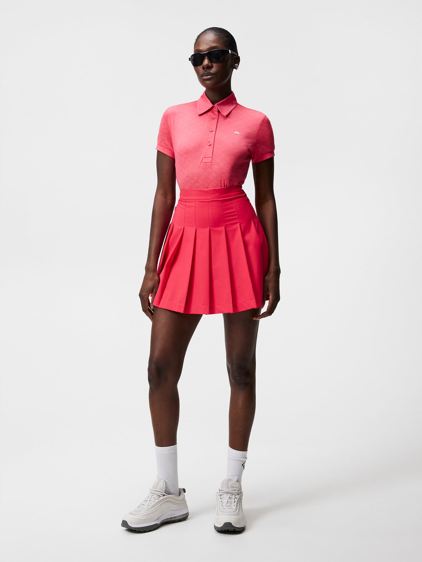 Alaya Jacquard Golf Polo - Azalea
