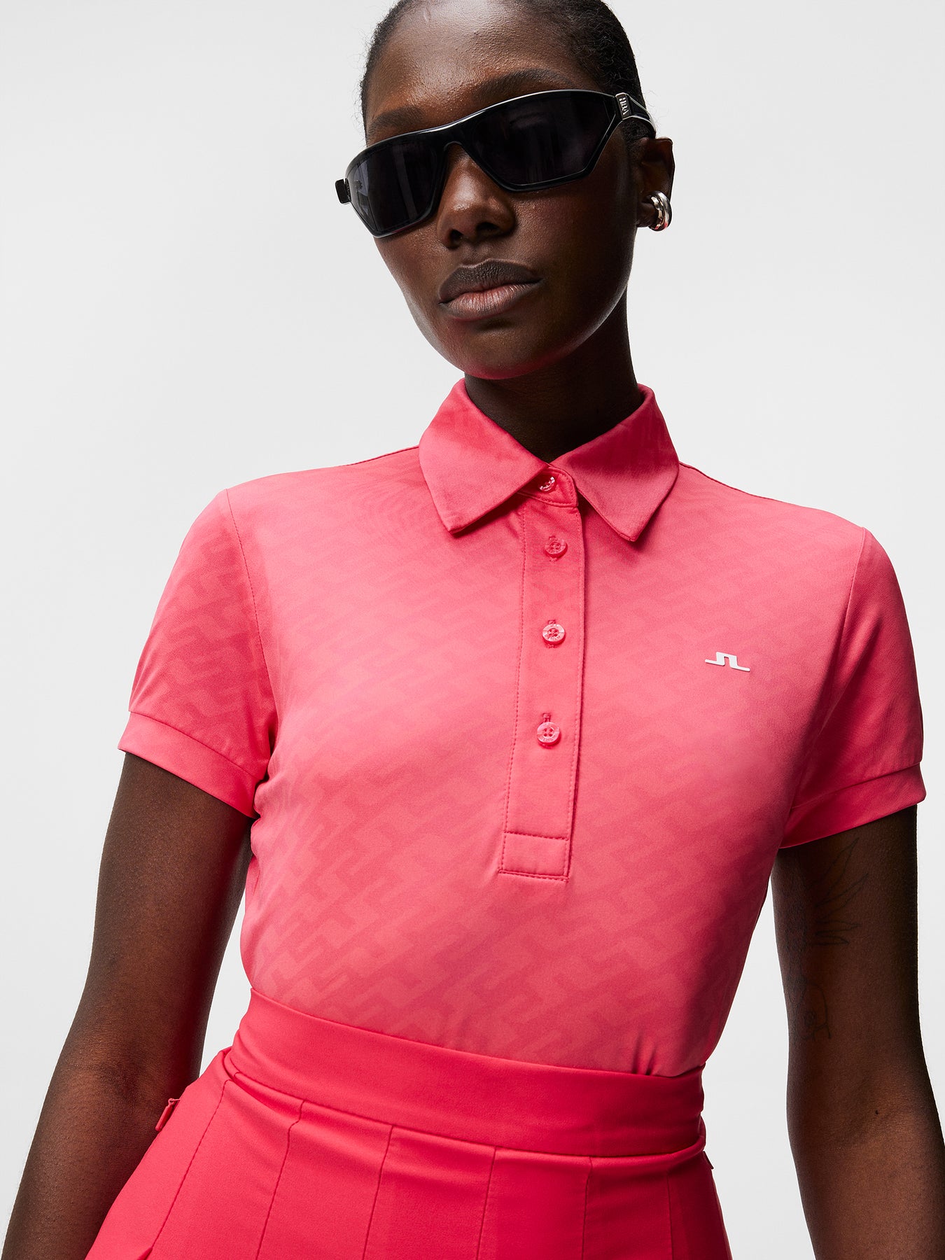 Alaya Jacquard Golf Polo - Azalea